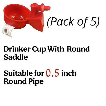 Automatic Drinker Cup with 0.50 inch saddle ( Pack of 5)-Free Delivery