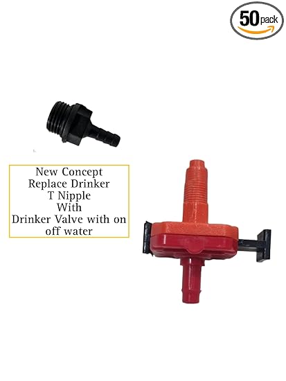 Poultry Drinker Valve with pipe connector (Pack of 50)-Free Delivery