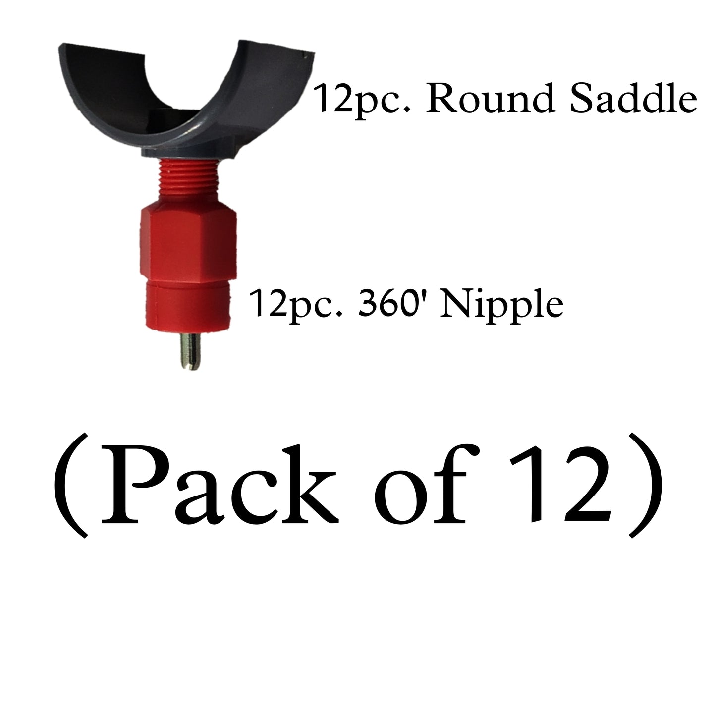 360 Degree Nipple Drinker with 0.75 Round Saddle (Pack of 12)-Free Delivery