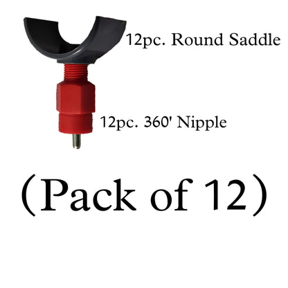 360 Degree Nipple Drinker with 0.75 Round Saddle (Pack of 12)-Free Delivery
