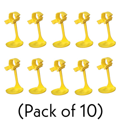 GKI POULTRY Round Drip Cup for Poultry Bird Feeder (Pack of 10) Common Bird Feeder (Yellow)-Free Delivery