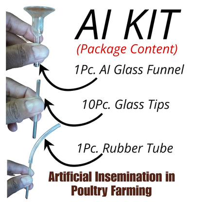 AI kit for Chicken (1pc. Funnel, 10Pc. Tips, 1 Rubber Tube)-Free Delivery
