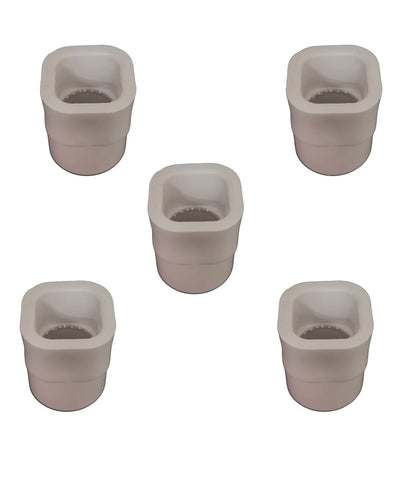 25mm Round to Square Pipe Connector Coupler (Pack of 5)-Free Delivery